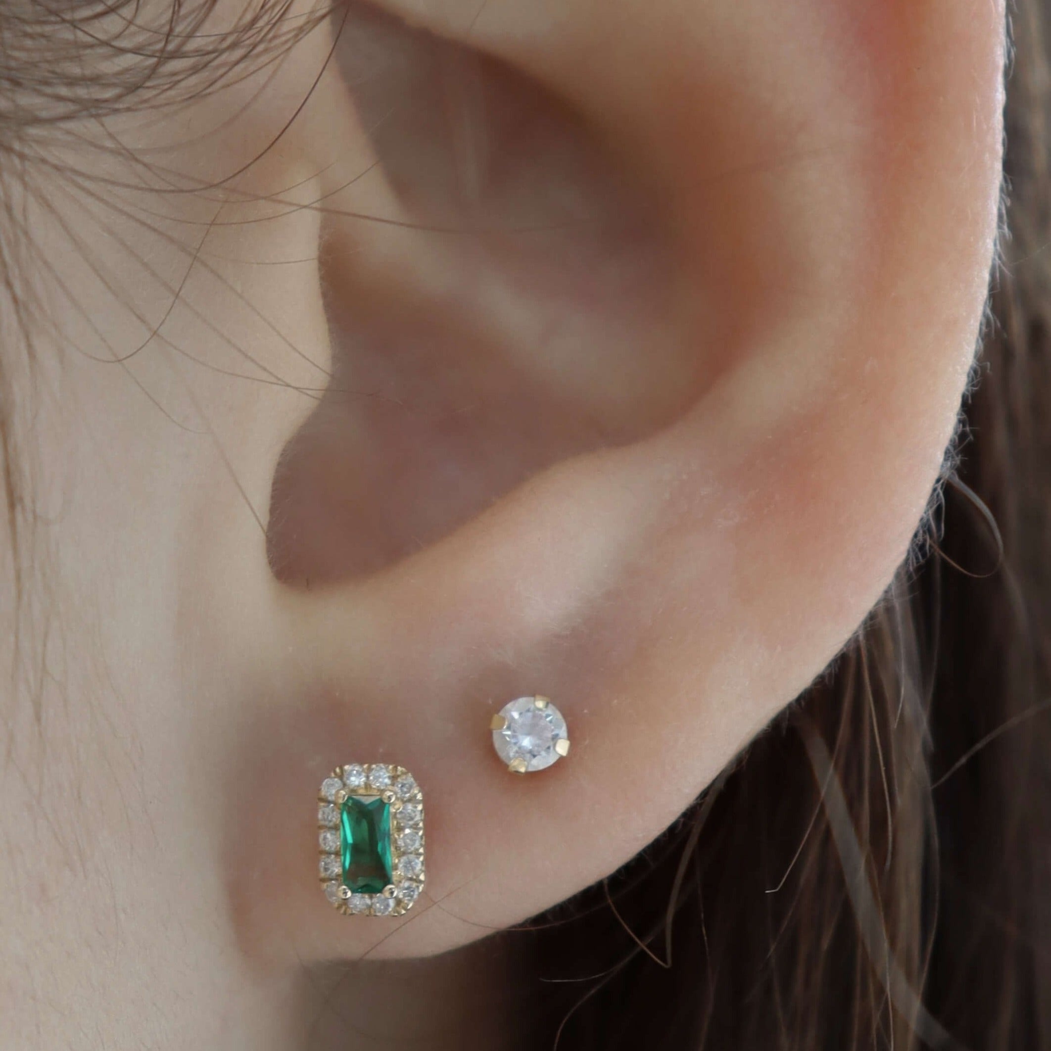 14K Birthstone Diamond Studs Earrings IceLink-CAL   